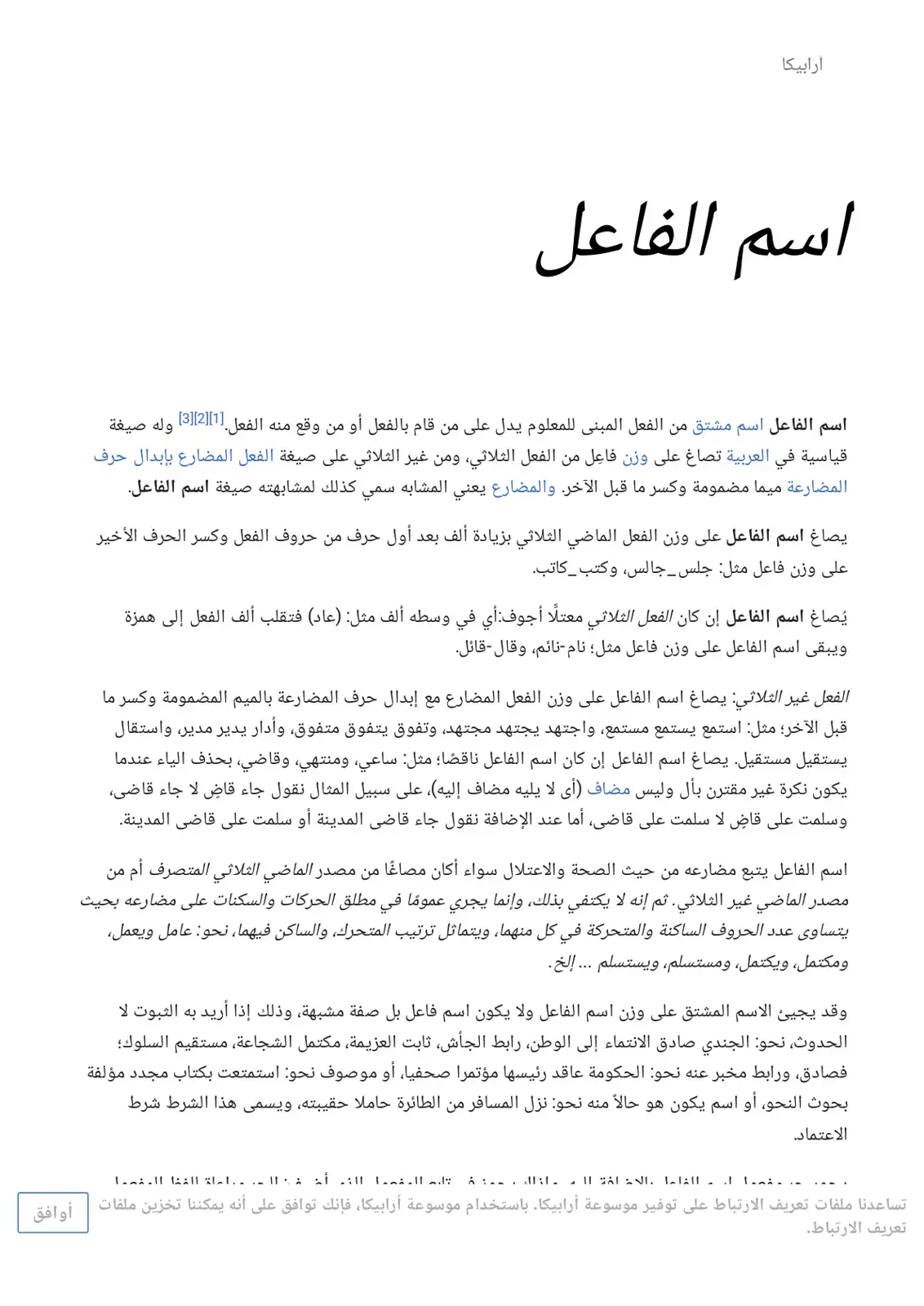 غلاف كتاب أرابيكا - اسم الفاعل
