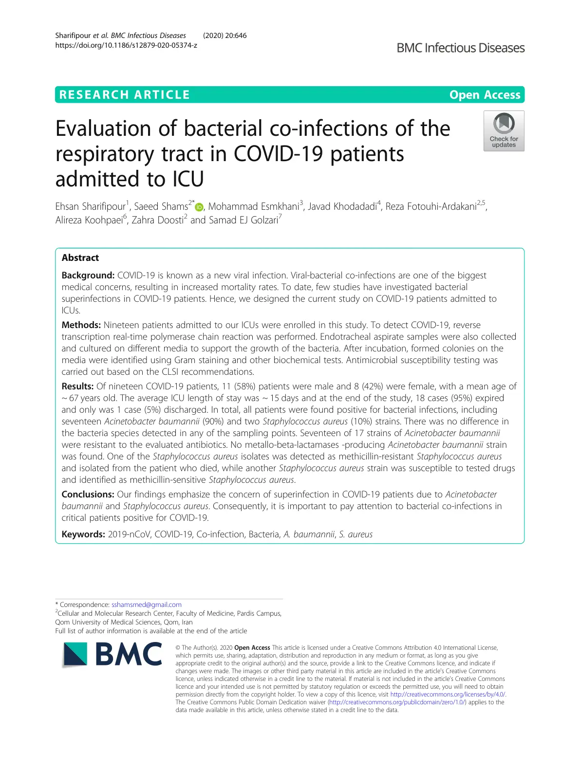 غلاف كتاب Evaluation of bacterial co-infections of the respiratory tract in COVID-19 patients admitted to ICU
