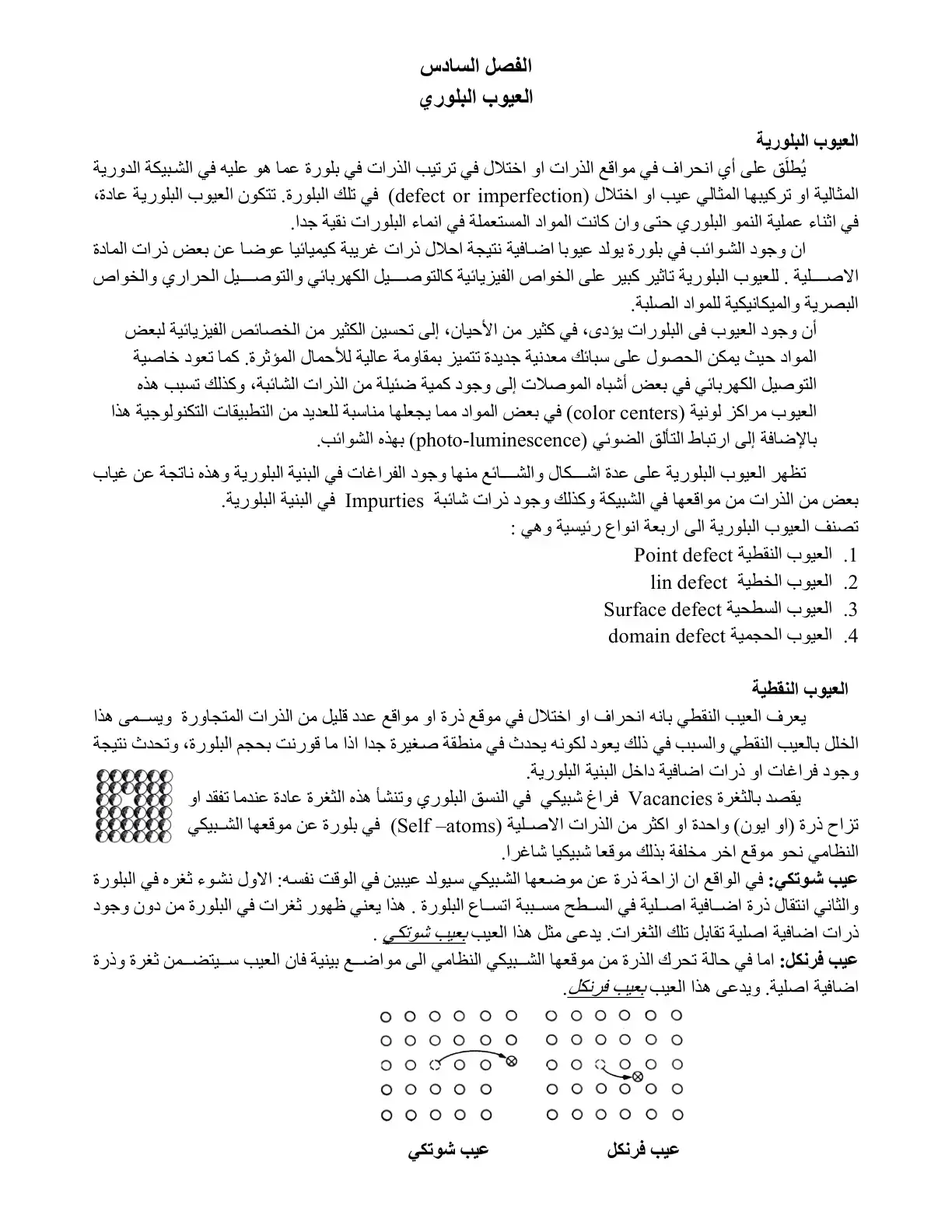 غلاف كتاب العيوب البلورية