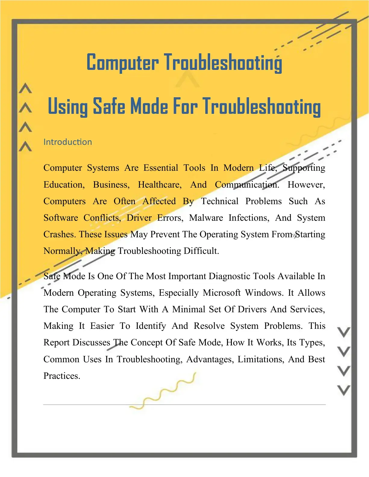 غلاف كتاب Computer Troubleshooting Using Safe Mode For Troubleshooting
