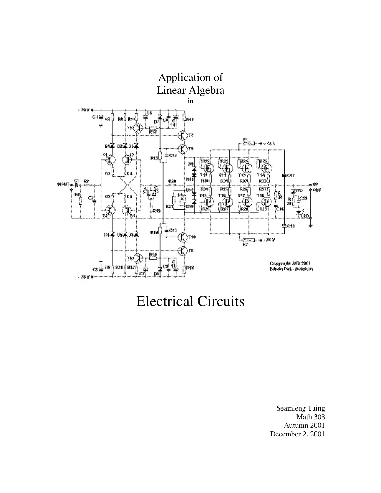 غلاف كتاب Application of Linear Algebra in Electrical Circuits