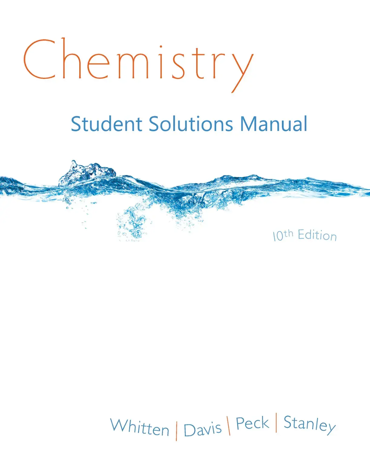 غلاف كتاب Chemistry Student Solutions Manual