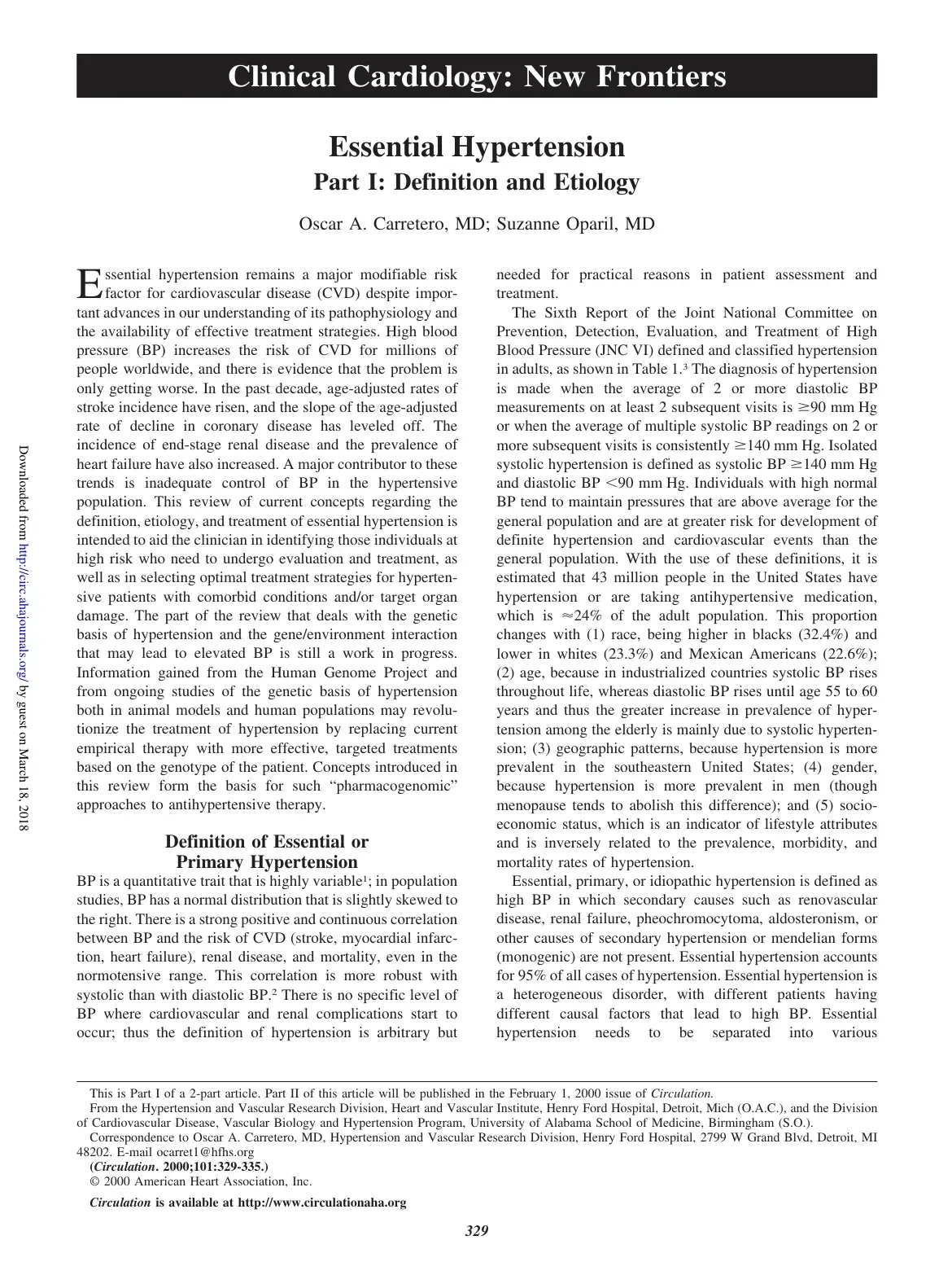 غلاف كتاب Essential Hypertension Part I: Definition and Etiology