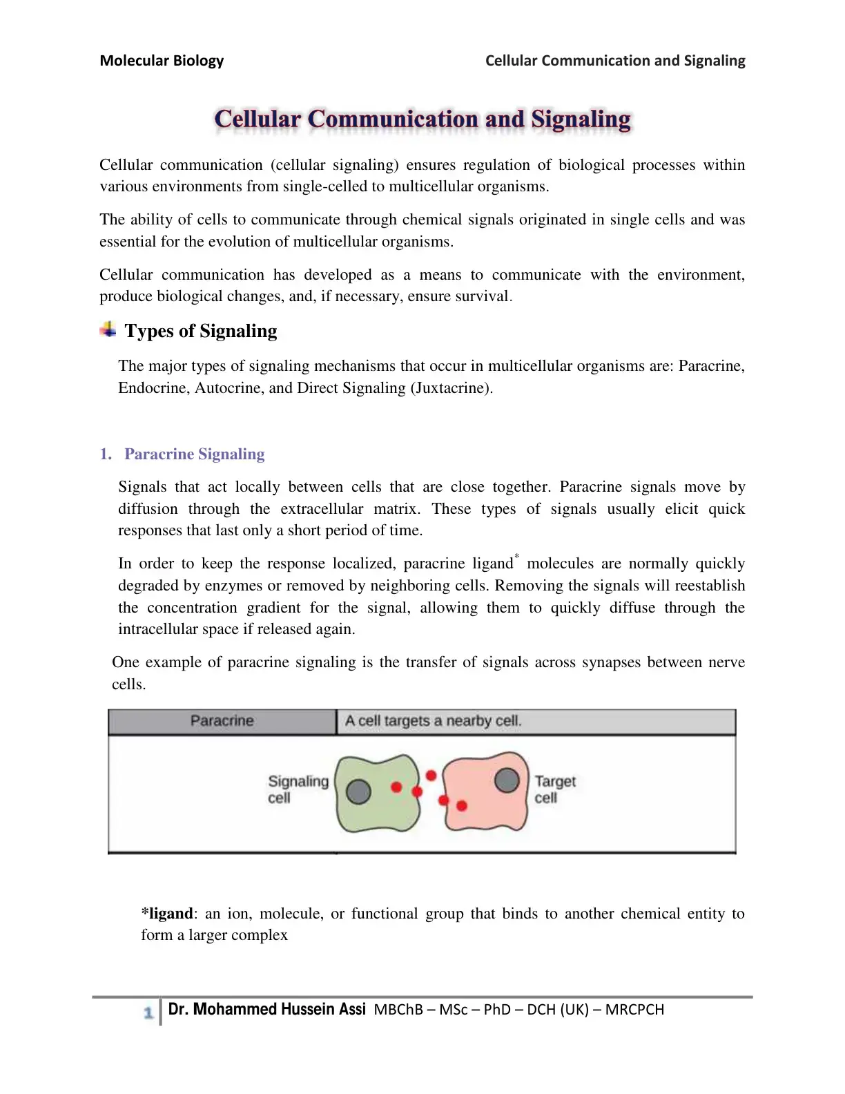 غلاف كتاب Molecular Biology: Cellular Communication and Signaling