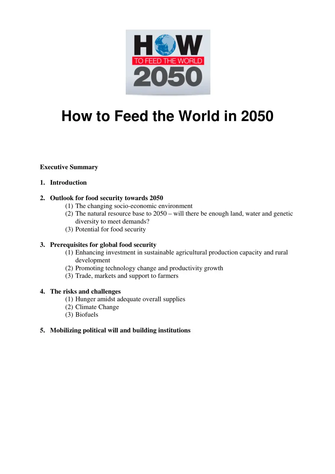 غلاف كتاب How to Feed the World in 2050