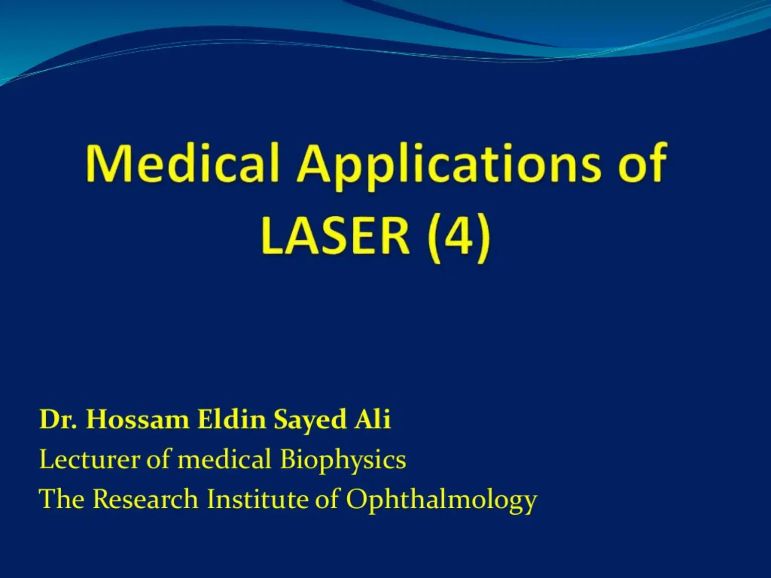 غلاف كتاب Medical Applications of LASER