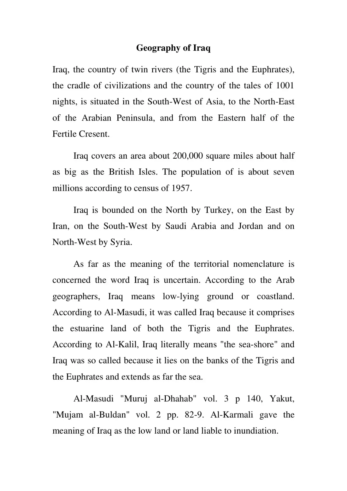 غلاف كتاب Geography of Iraq