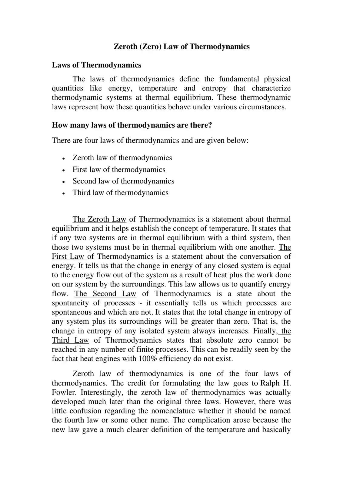 غلاف كتاب Zeroth (Zero) Law of Thermodynamics