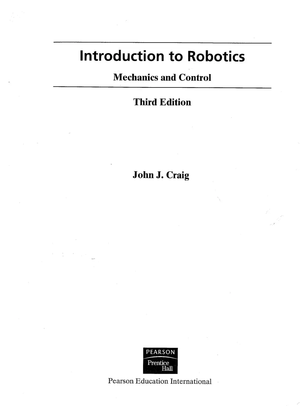 غلاف كتاب Introduction to Robotics