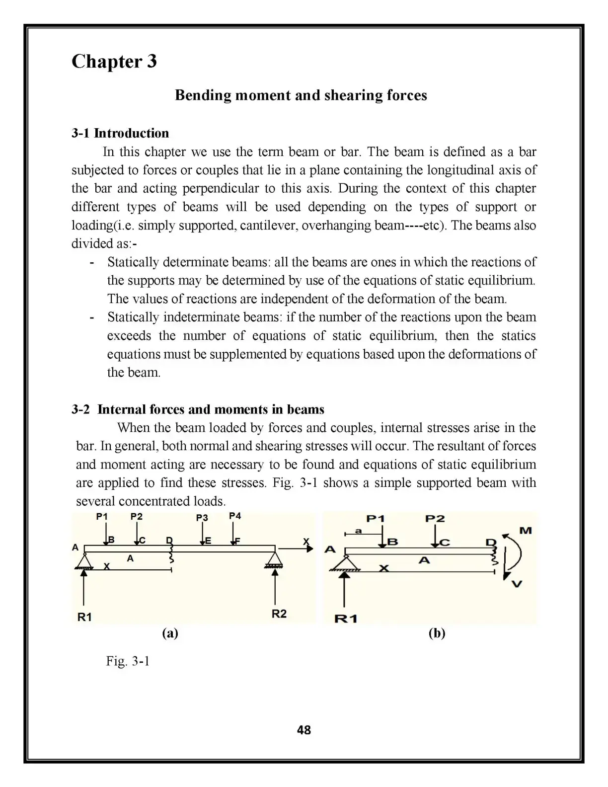 غلاف كتاب Chapter 3 Bending moment and shearing forces