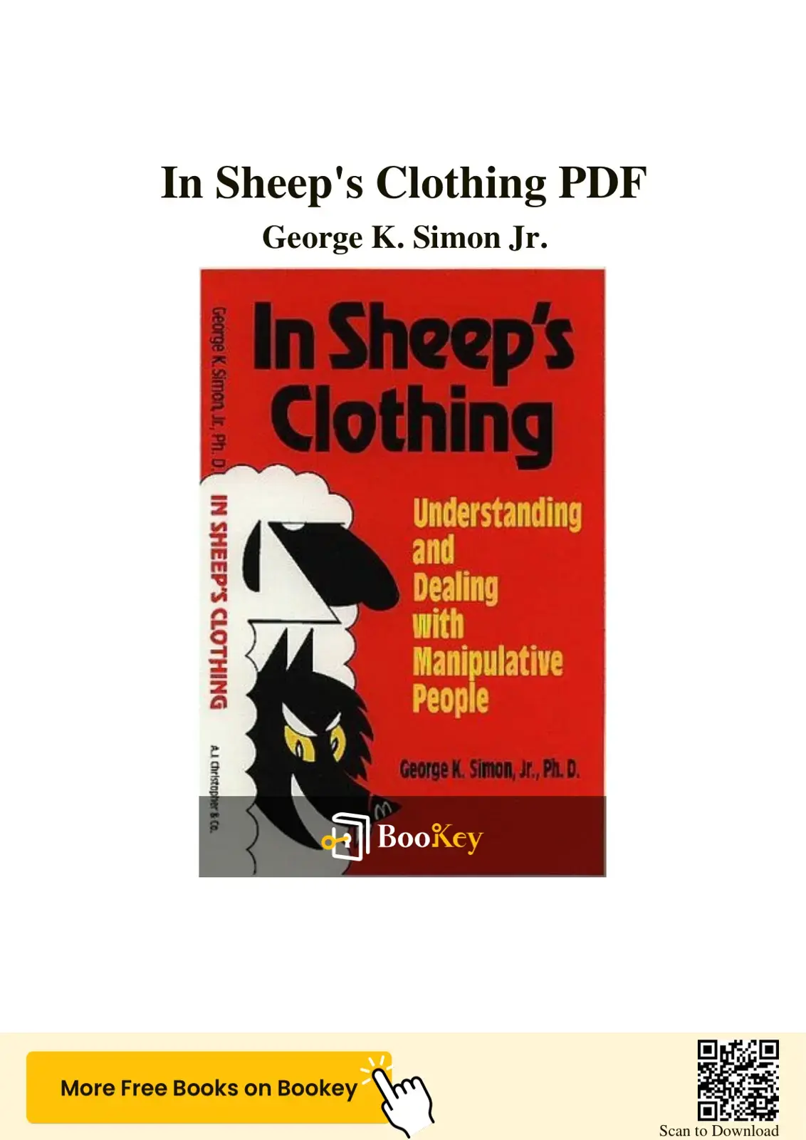 غلاف كتاب In Sheep's Clothing: Understanding and Dealing with Manipulative People