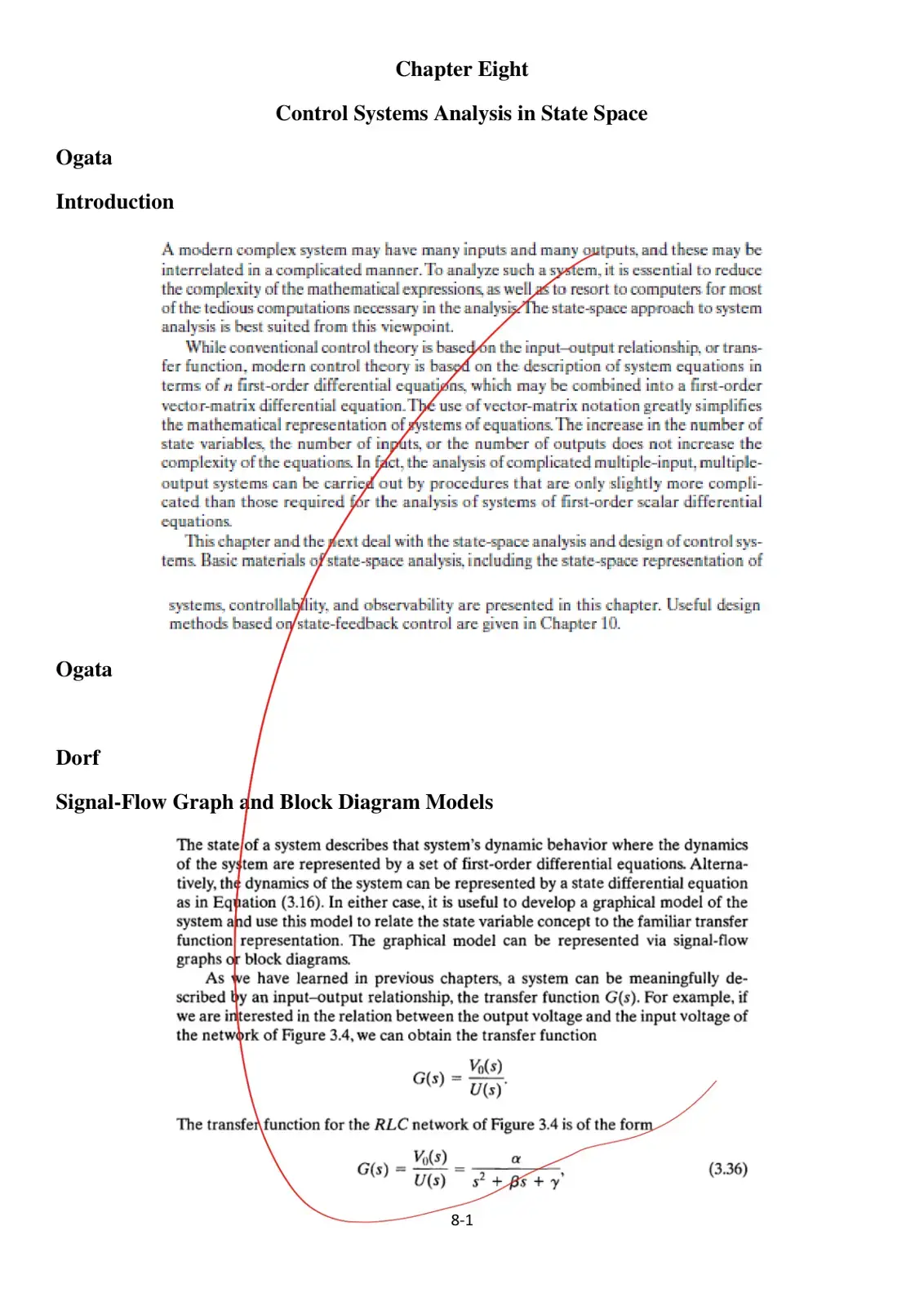 غلاف كتاب Modern Control Engineering - Chapter Eight: Control Systems Analysis in State Space (Ogata)
