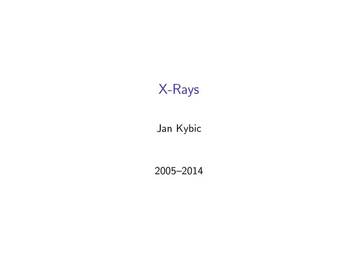 غلاف كتاب X-Rays