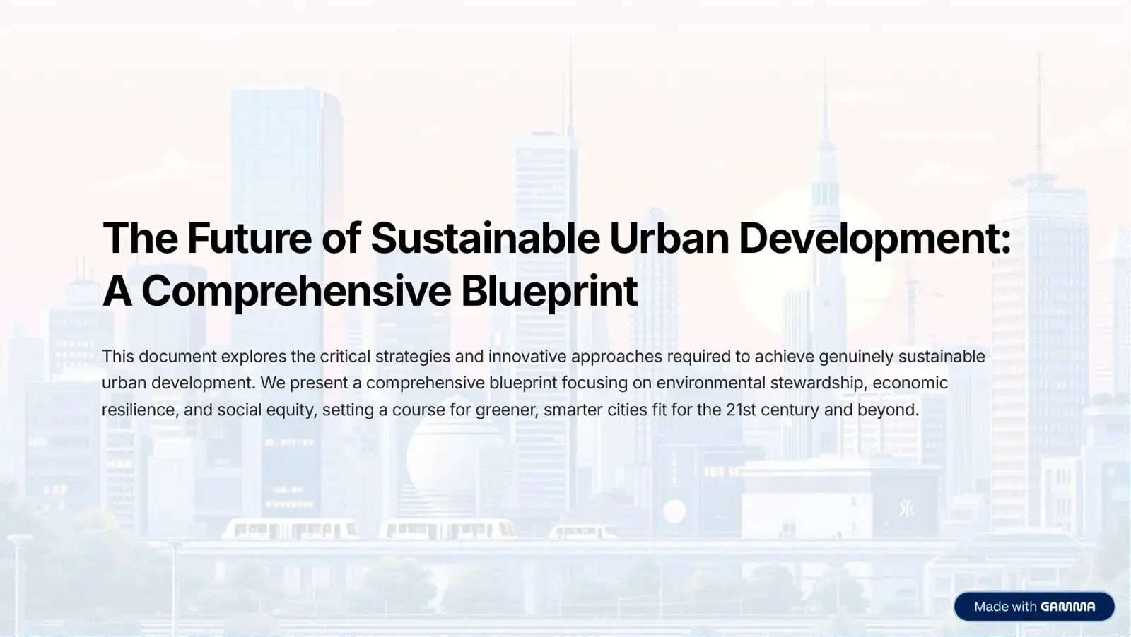غلاف كتاب The Future of Sustainable Urban Development: A Comprehensive Blueprint