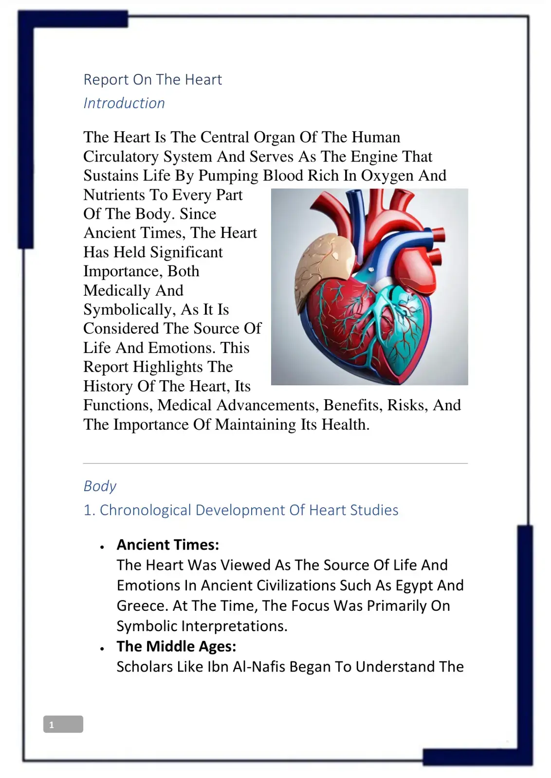 غلاف كتاب Report On The Heart