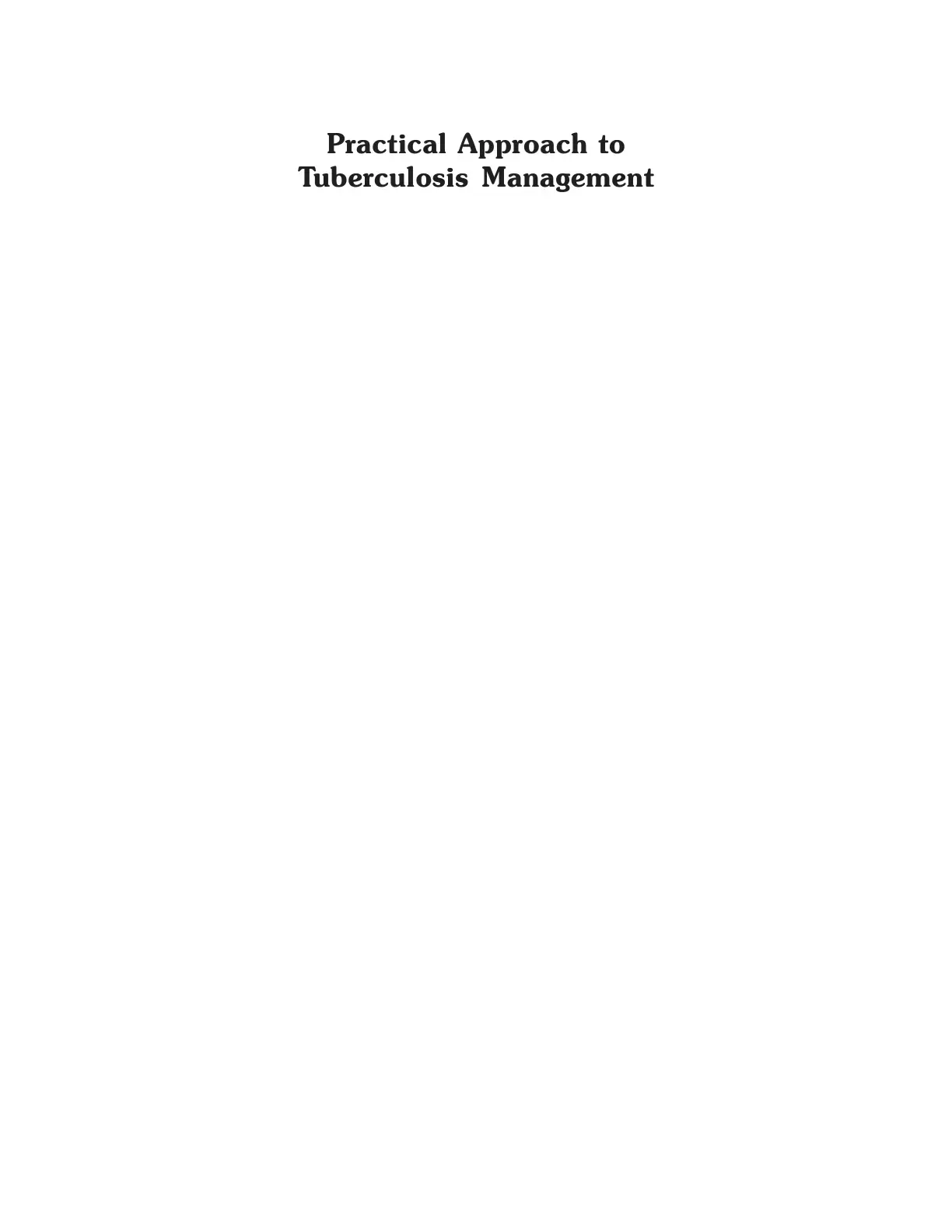 غلاف كتاب Practical Approach to Tuberculosis Management