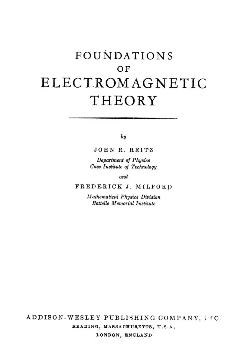 غلاف كتاب FOUNDATIONS OF ELECTROMAGNETIC THEORY