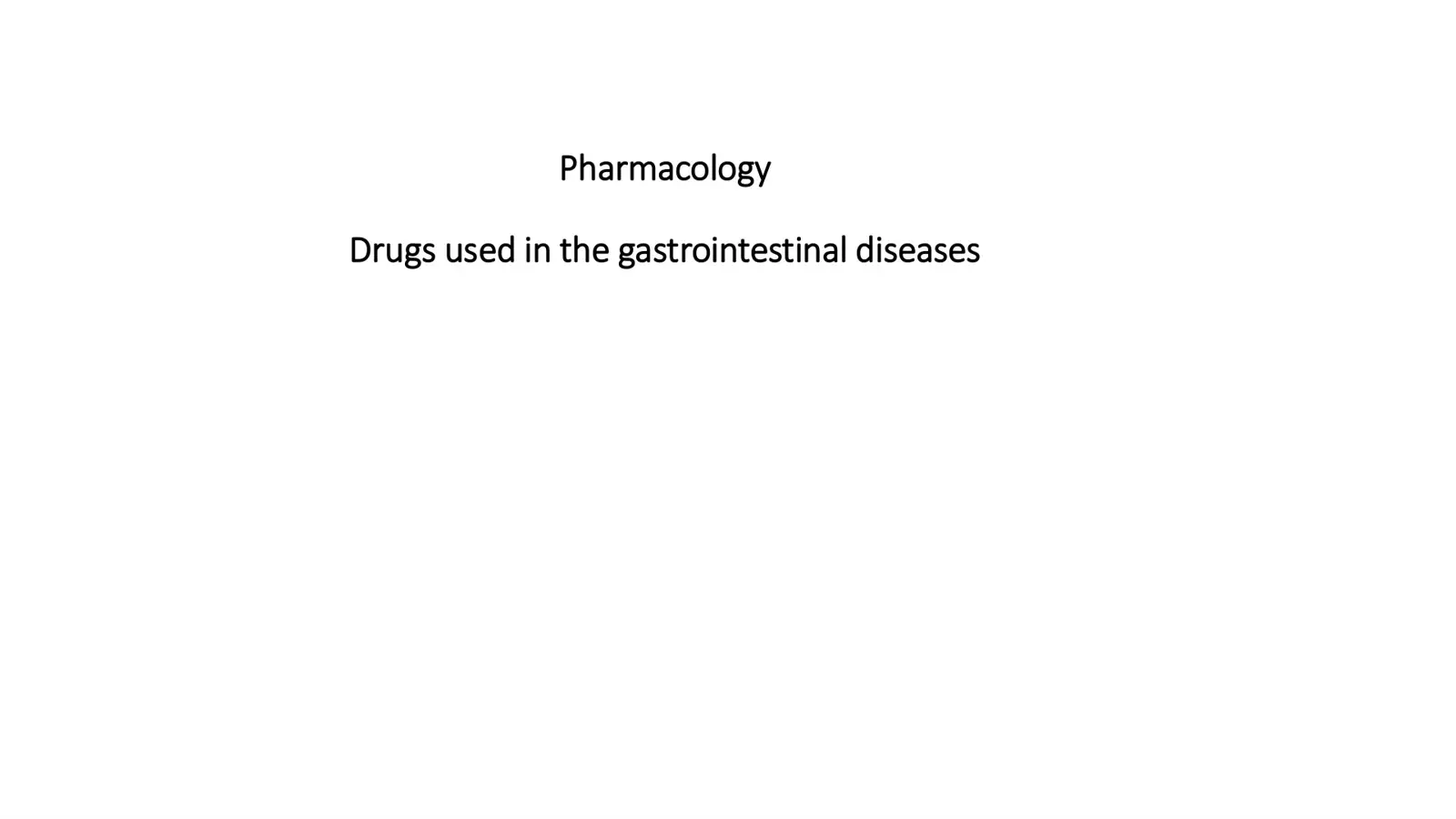 غلاف كتاب Pharmacology: Drugs used in the gastrointestinal diseases
