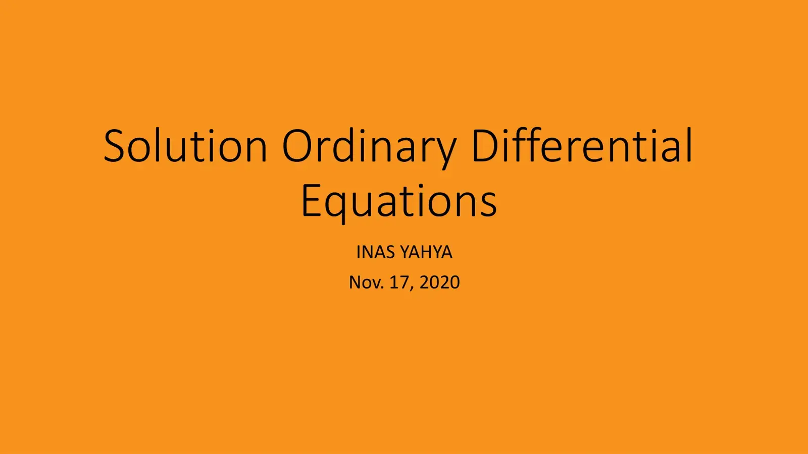 غلاف كتاب Solution of Ordinary Differential Equations