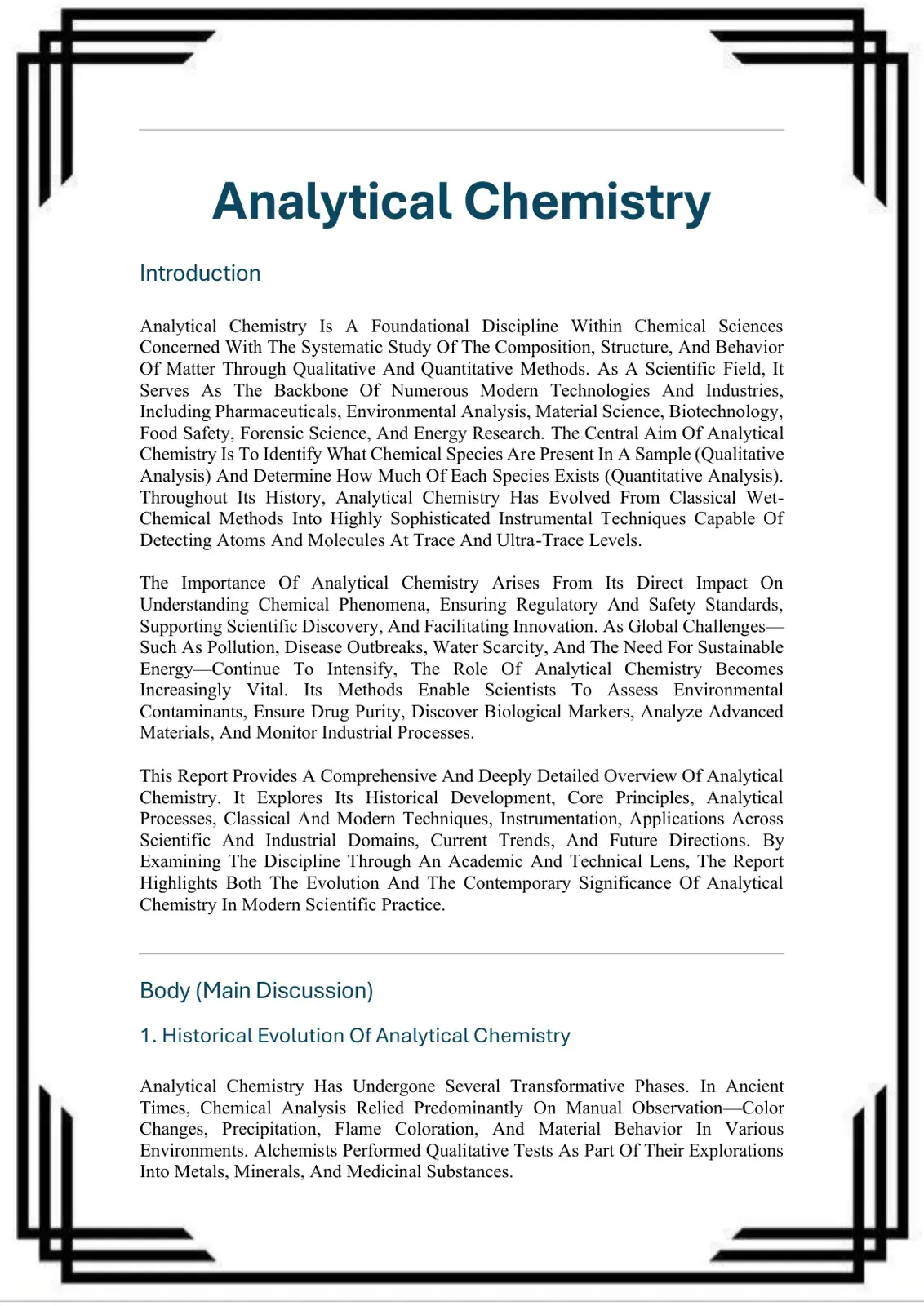 غلاف كتاب Analytical Chemistry