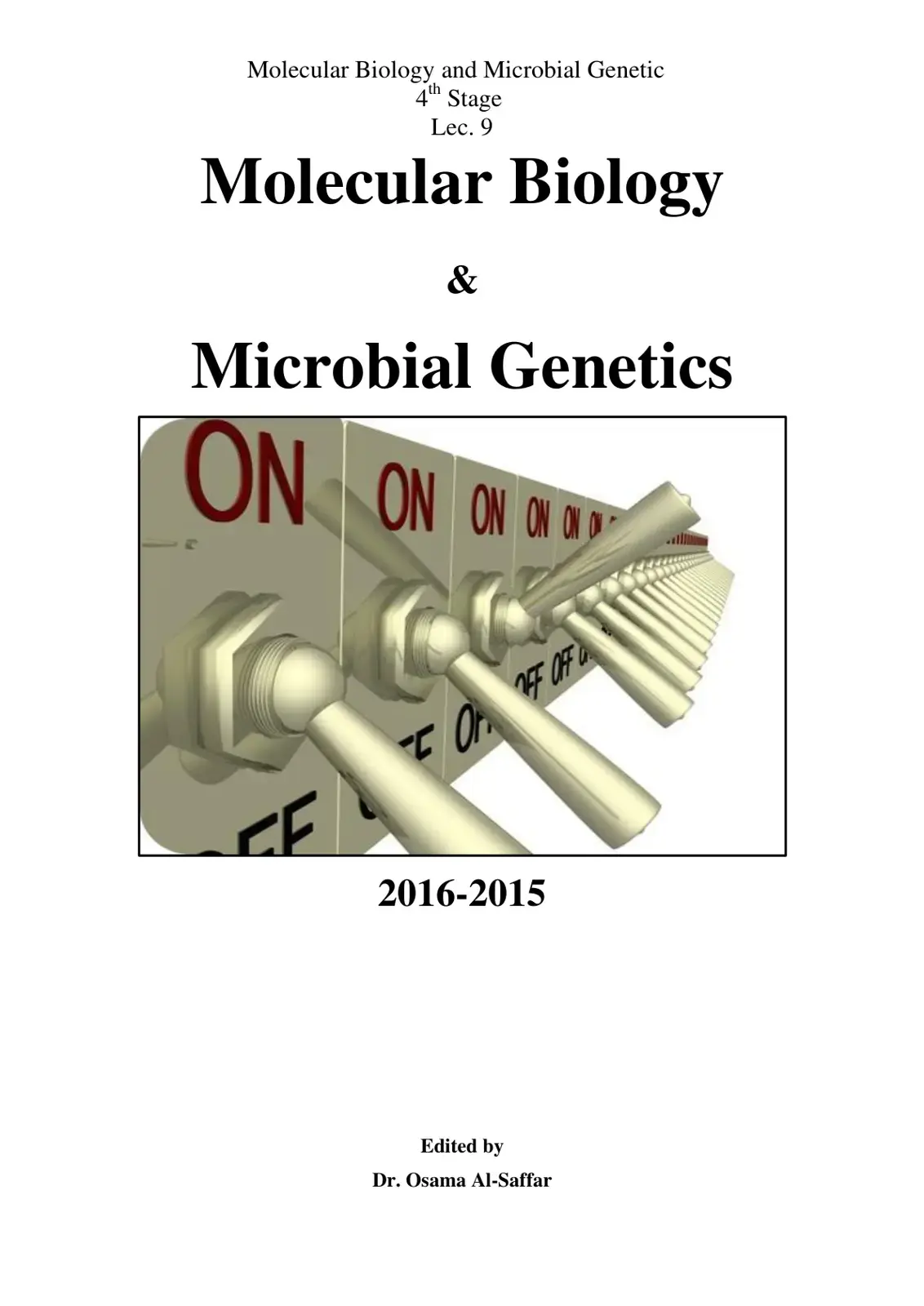 غلاف كتاب Molecular Biology and Microbial Genetics