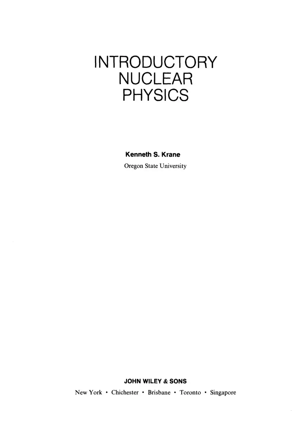 غلاف كتاب INTRODUCTORY NUCLEAR PHYSICS