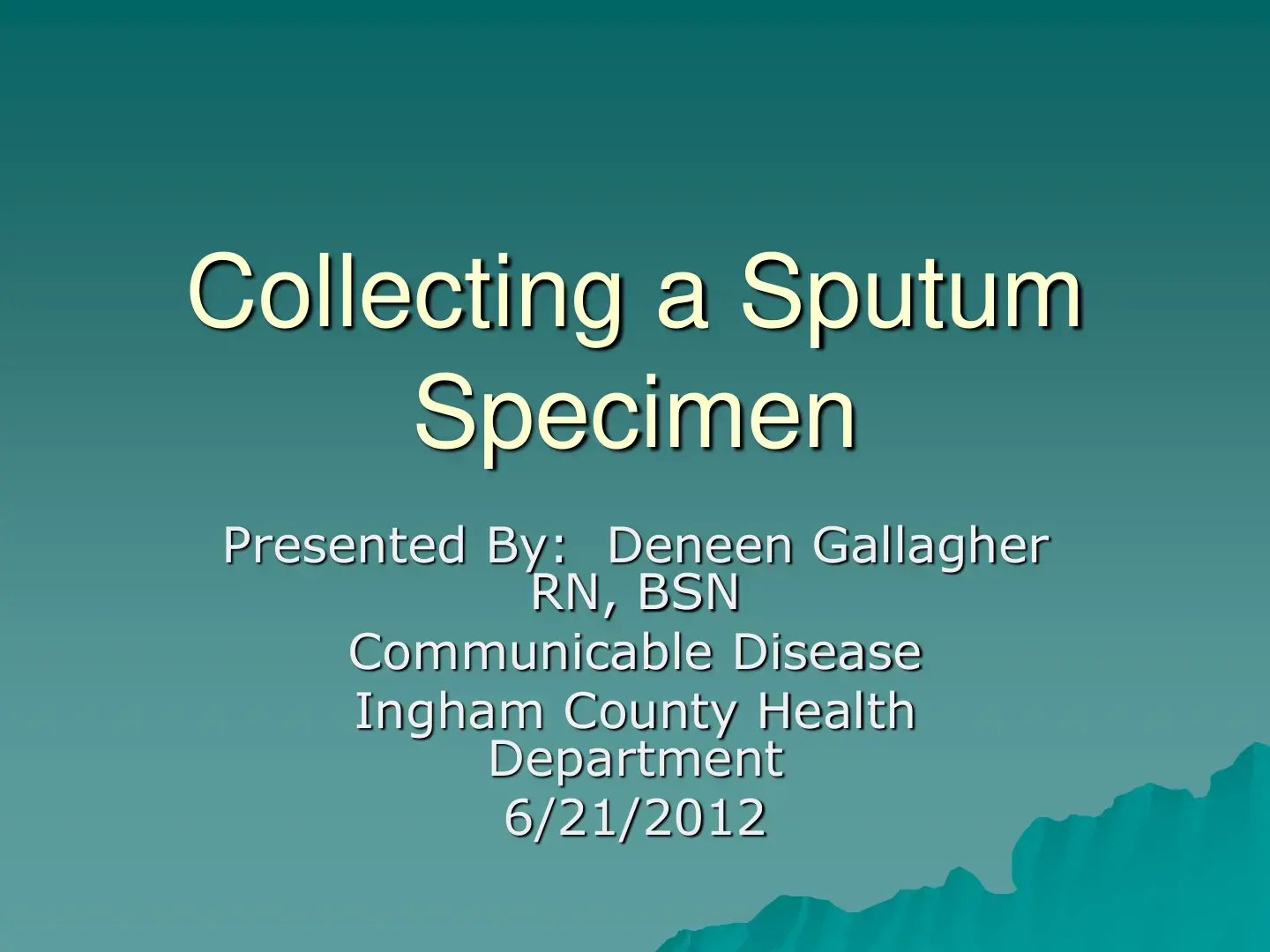 غلاف كتاب Collecting a Sputum Specimen