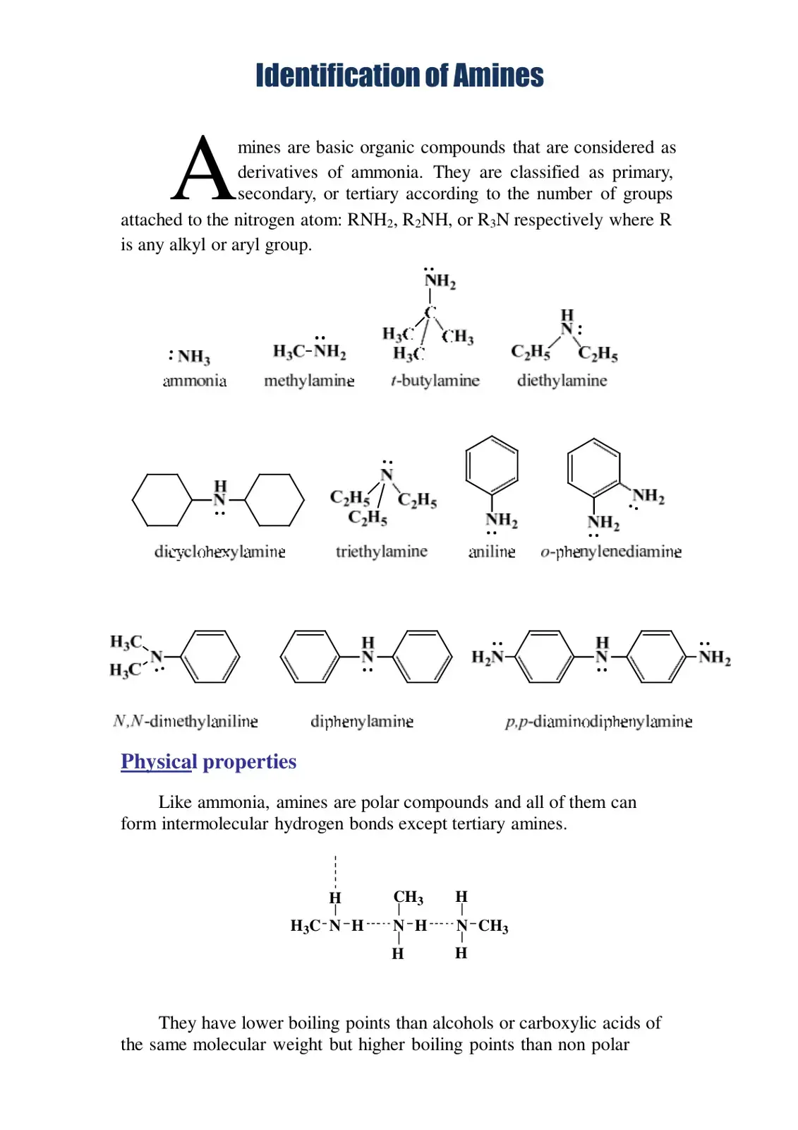 غلاف كتاب Identification of Amines