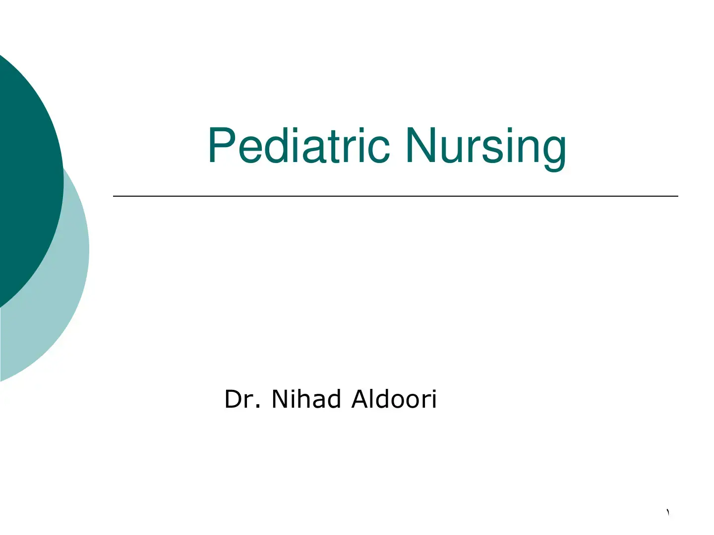 غلاف كتاب Pediatric Nursing