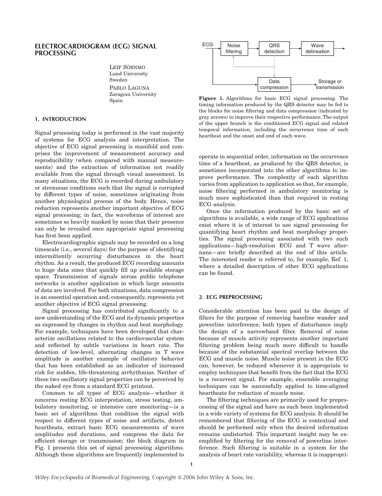 غلاف كتاب Electrocardiogram (ECG) Signal Processing