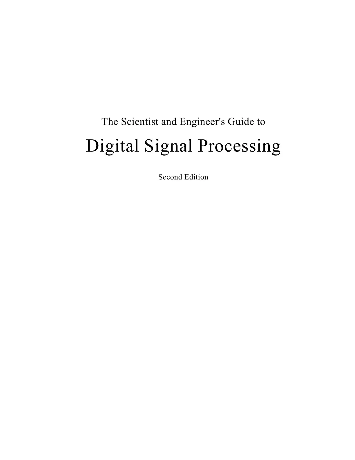 غلاف كتاب The Scientist and Engineer's Guide to Digital Signal Processing Second Edition