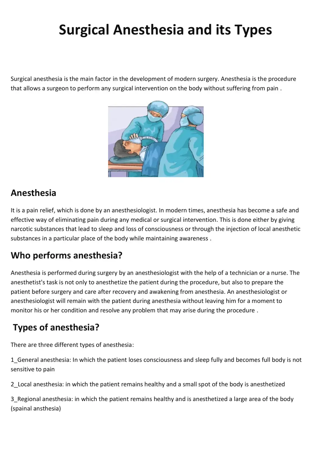غلاف كتاب Surgical Anesthesia and its Types