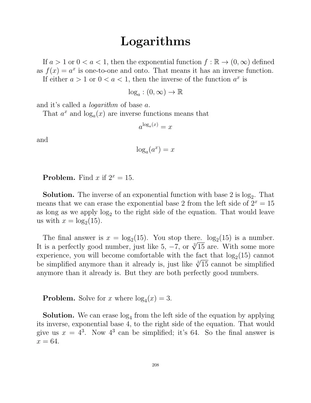 غلاف كتاب Logarithms