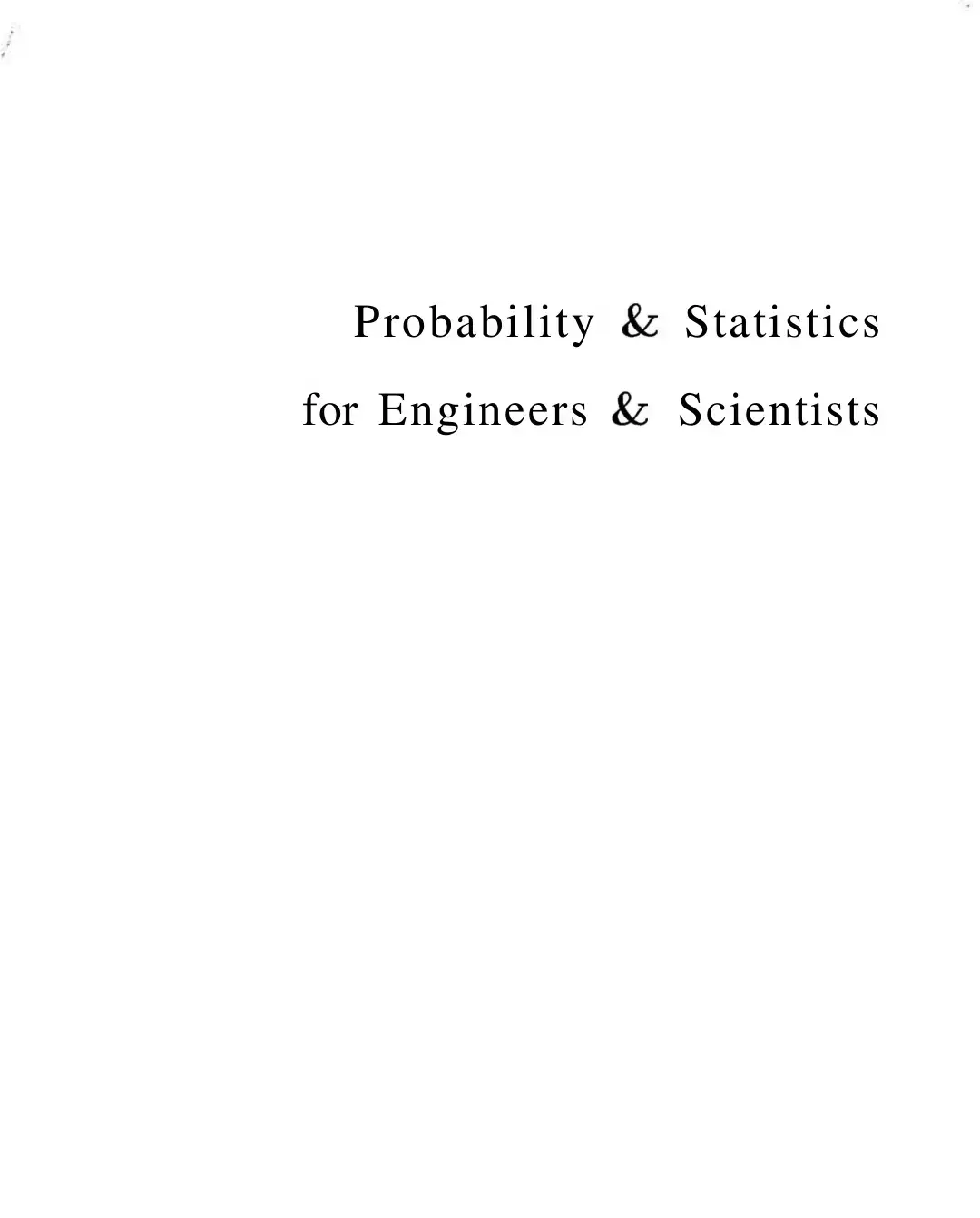 غلاف كتاب Probability & Statistics for Engineers & Scientists