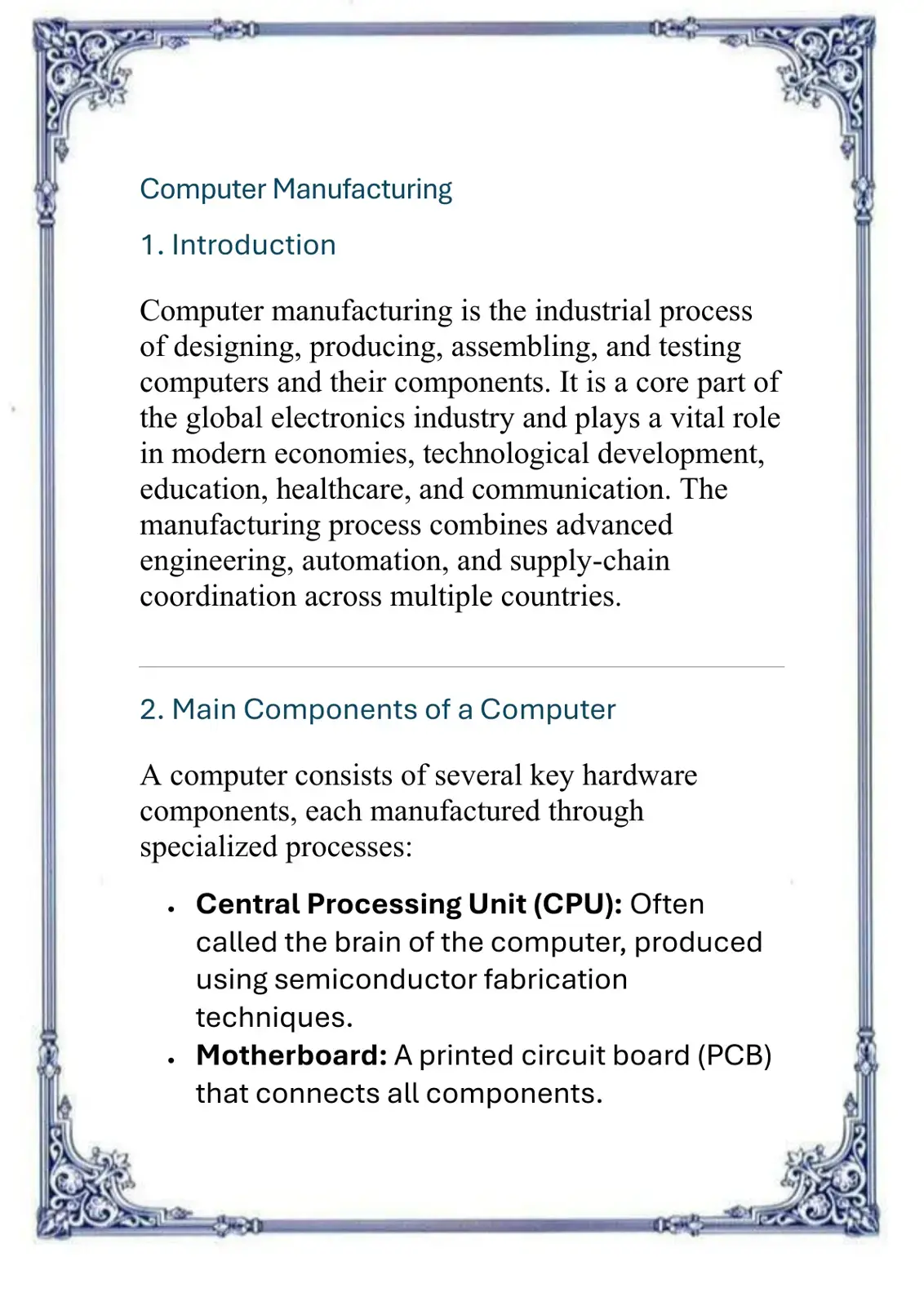 غلاف كتاب Computer Manufacturing
