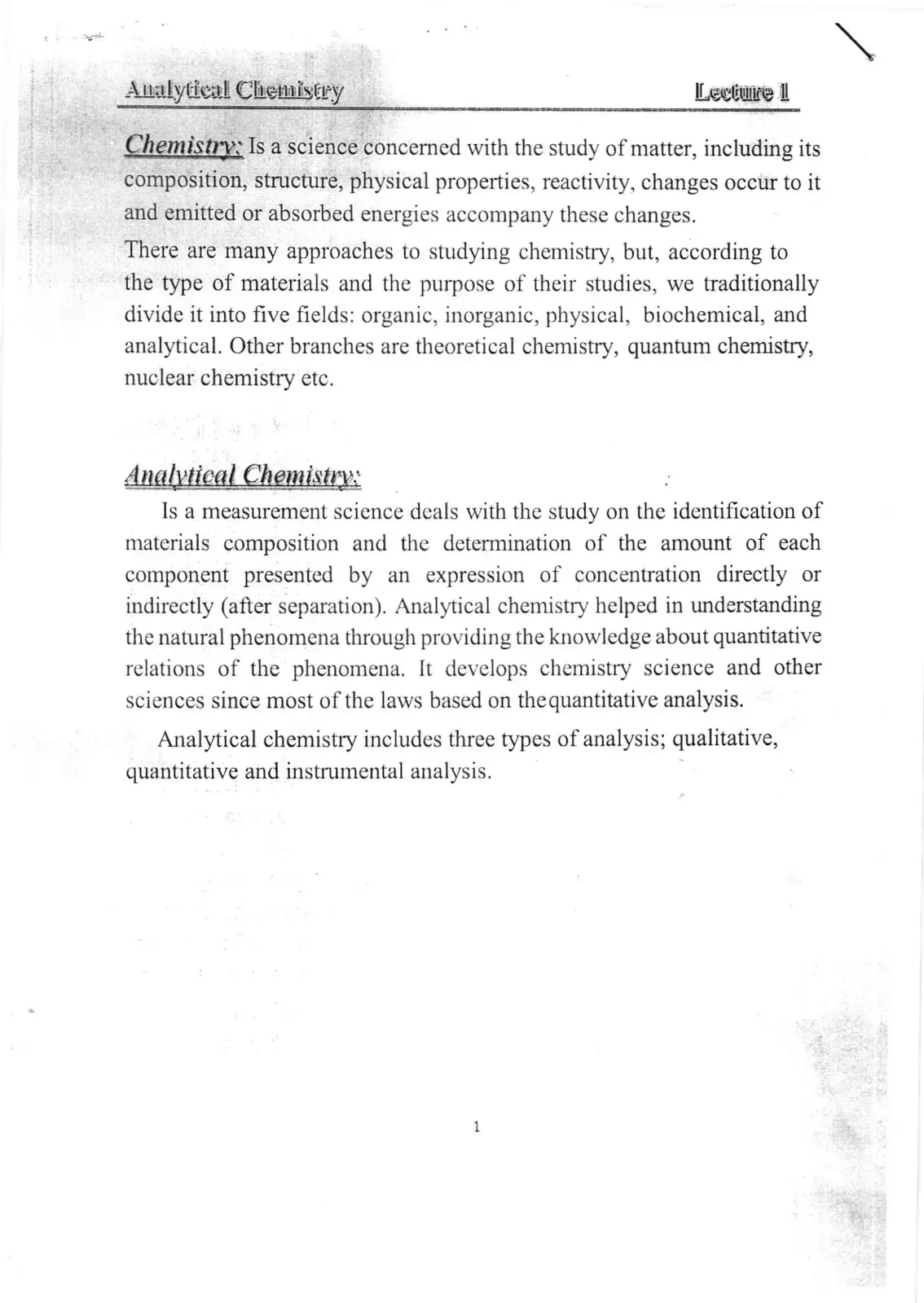 غلاف كتاب Analytical Chemistry