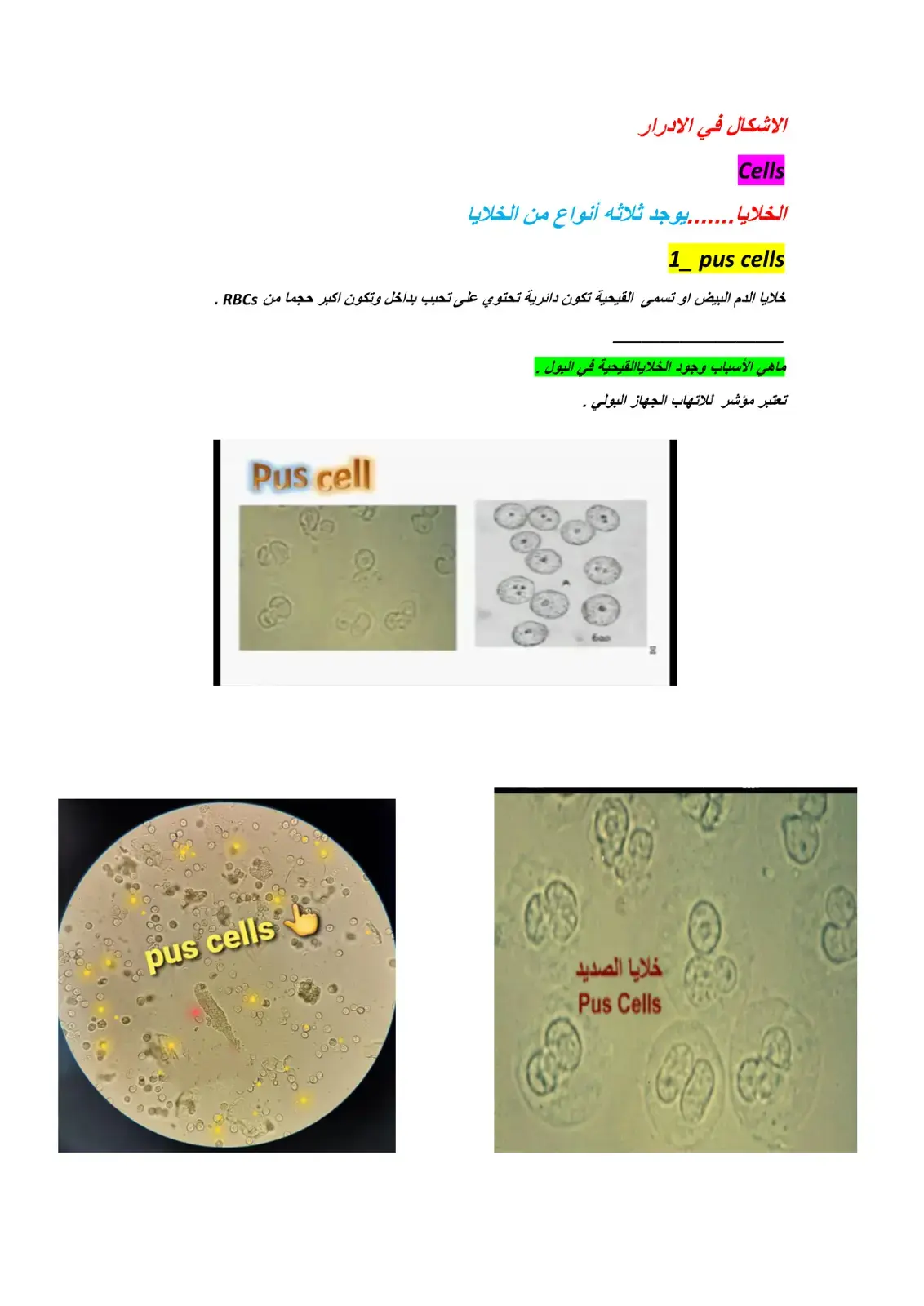 غلاف كتاب الاشكال في الادرار - الخلايا