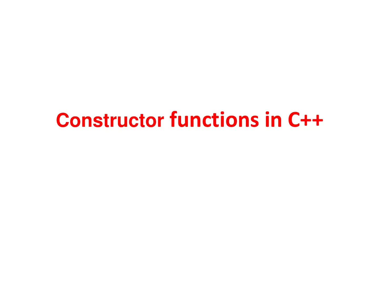 غلاف كتاب Constructor functions in C++