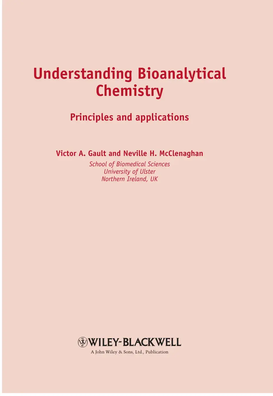 غلاف كتاب Understanding Bioanalytical Chemistry Principles and applications