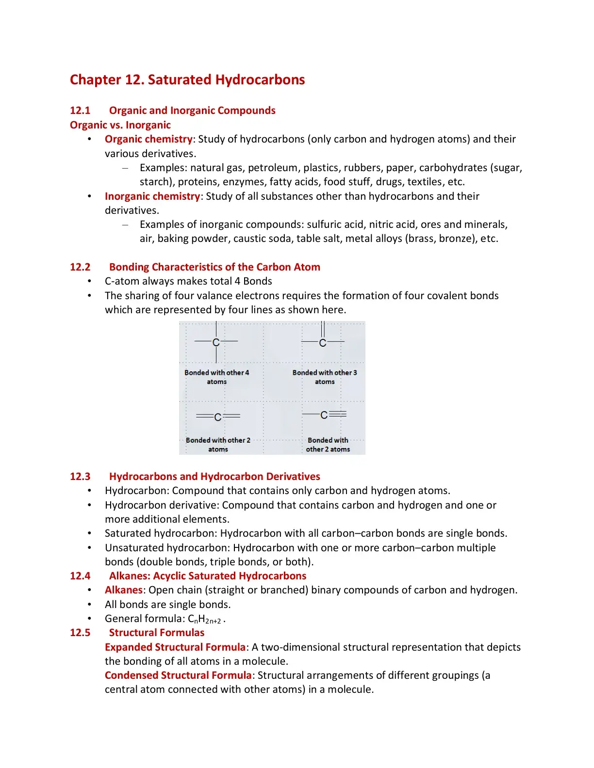 غلاف كتاب Saturated Hydrocarbons - Chapter 12