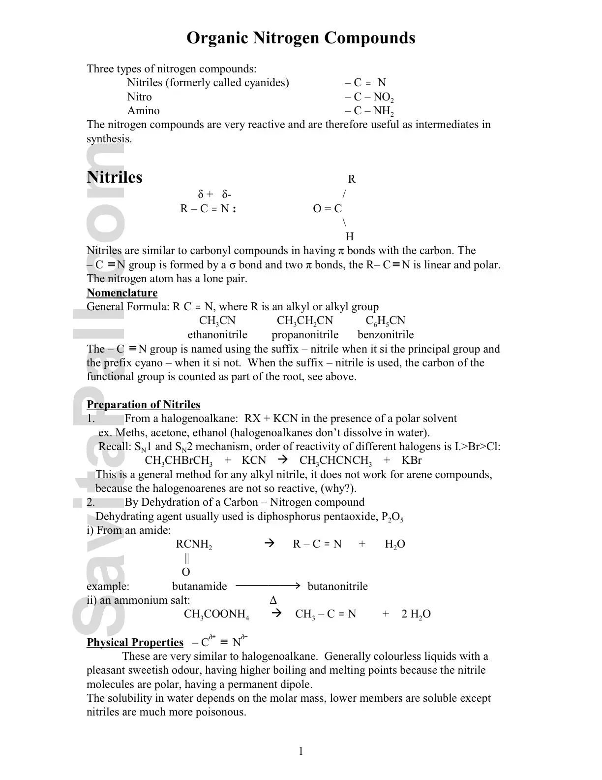 غلاف كتاب Organic Nitrogen Compounds