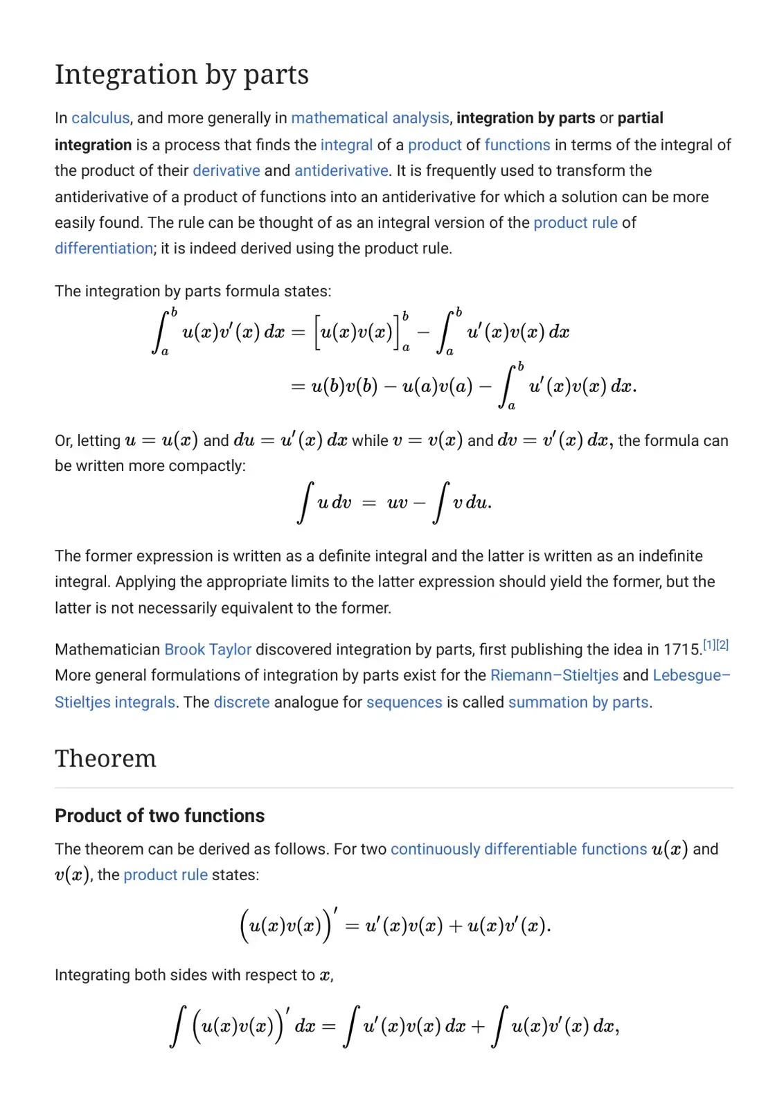 غلاف كتاب Integration by parts