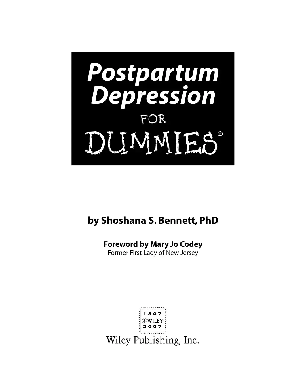 غلاف كتاب Postpartum Depression FOR DUMMIES