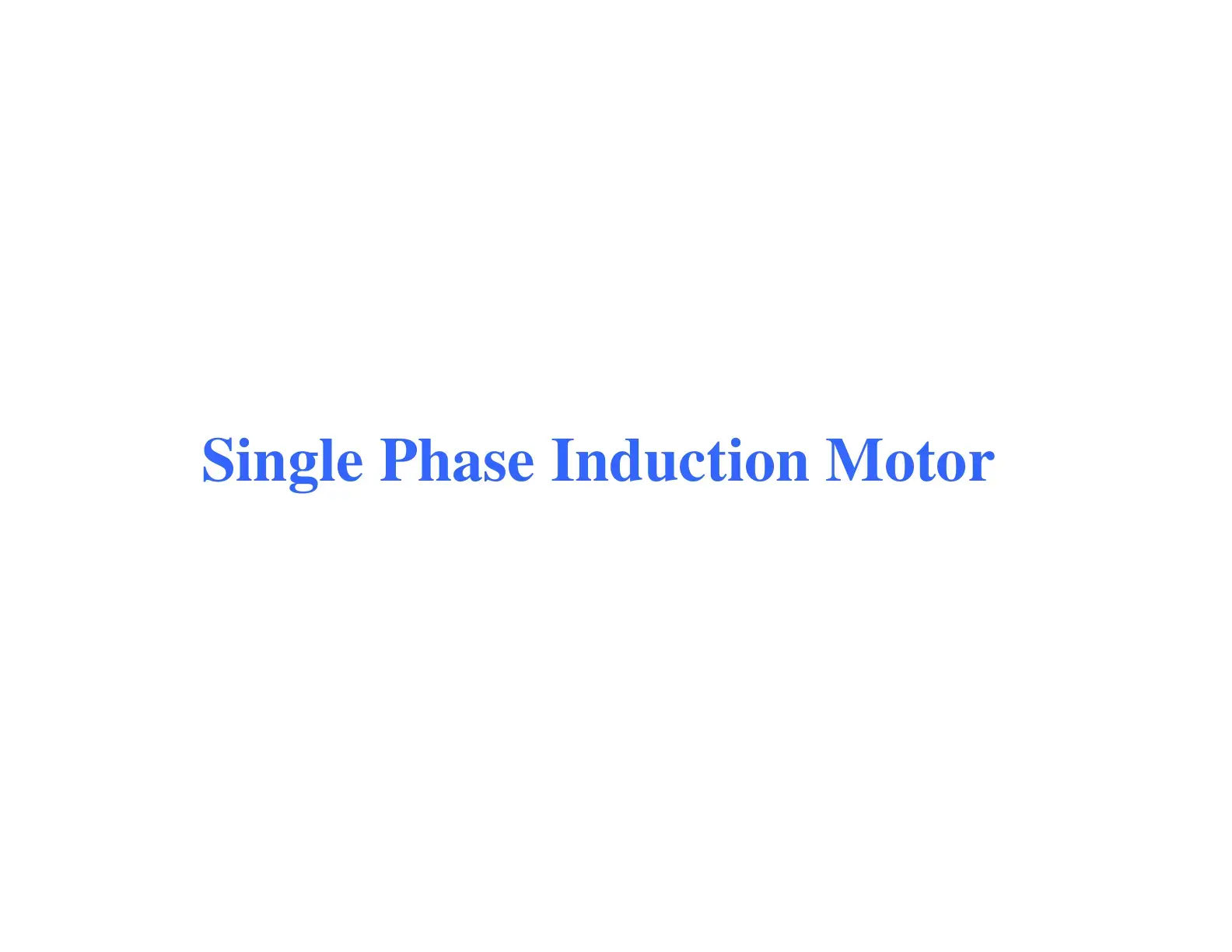 غلاف كتاب Single Phase Induction Motor