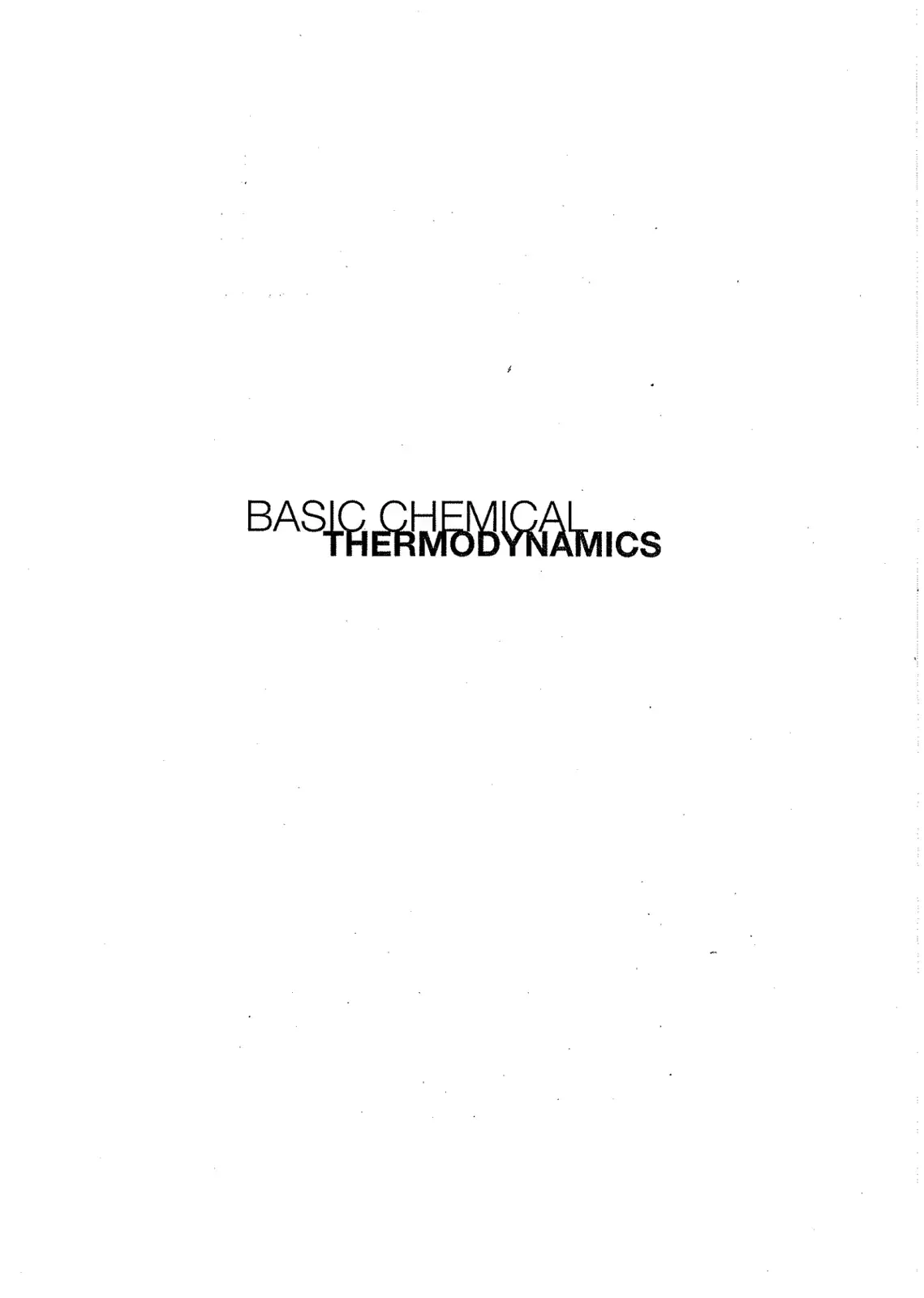غلاف كتاب BASIC CHEMICAL THERMODYNAMICS