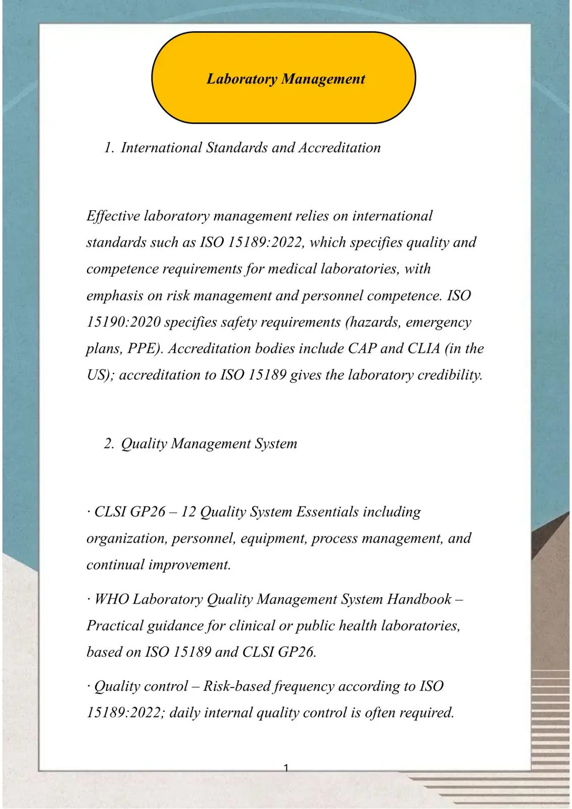 غلاف كتاب Laboratory Management