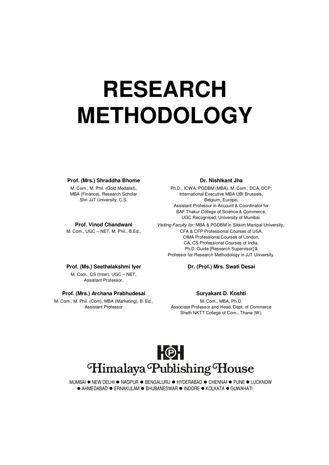 غلاف كتاب RESEARCH METHODOLOGY