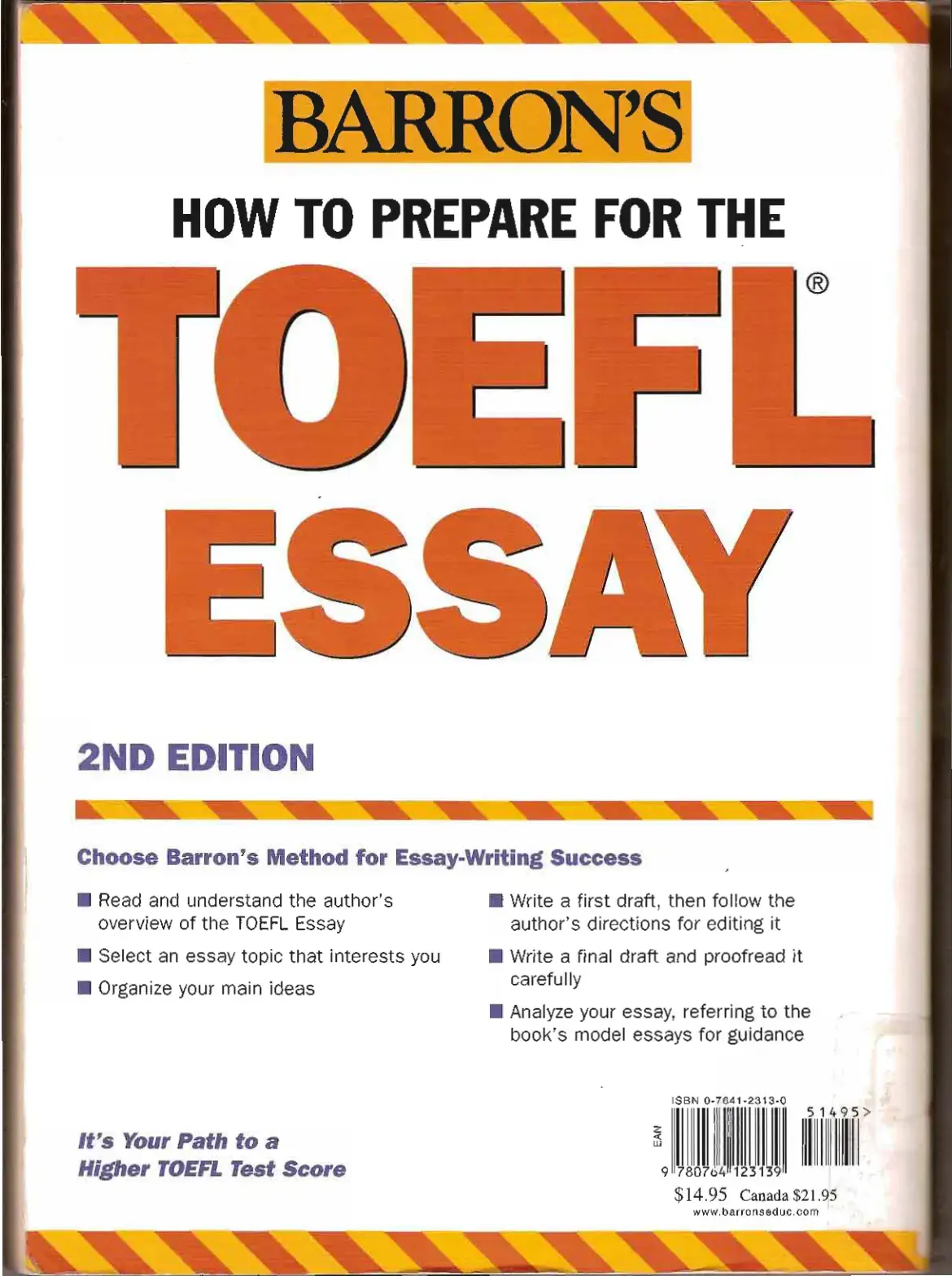 غلاف كتاب HOW TO PREPARE FOR THE TOEFL ESSAY