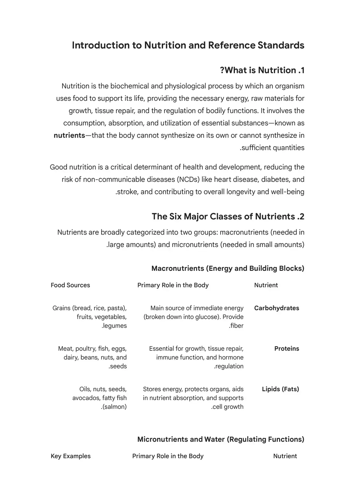 غلاف كتاب Introduction to Nutrition and Reference Standards