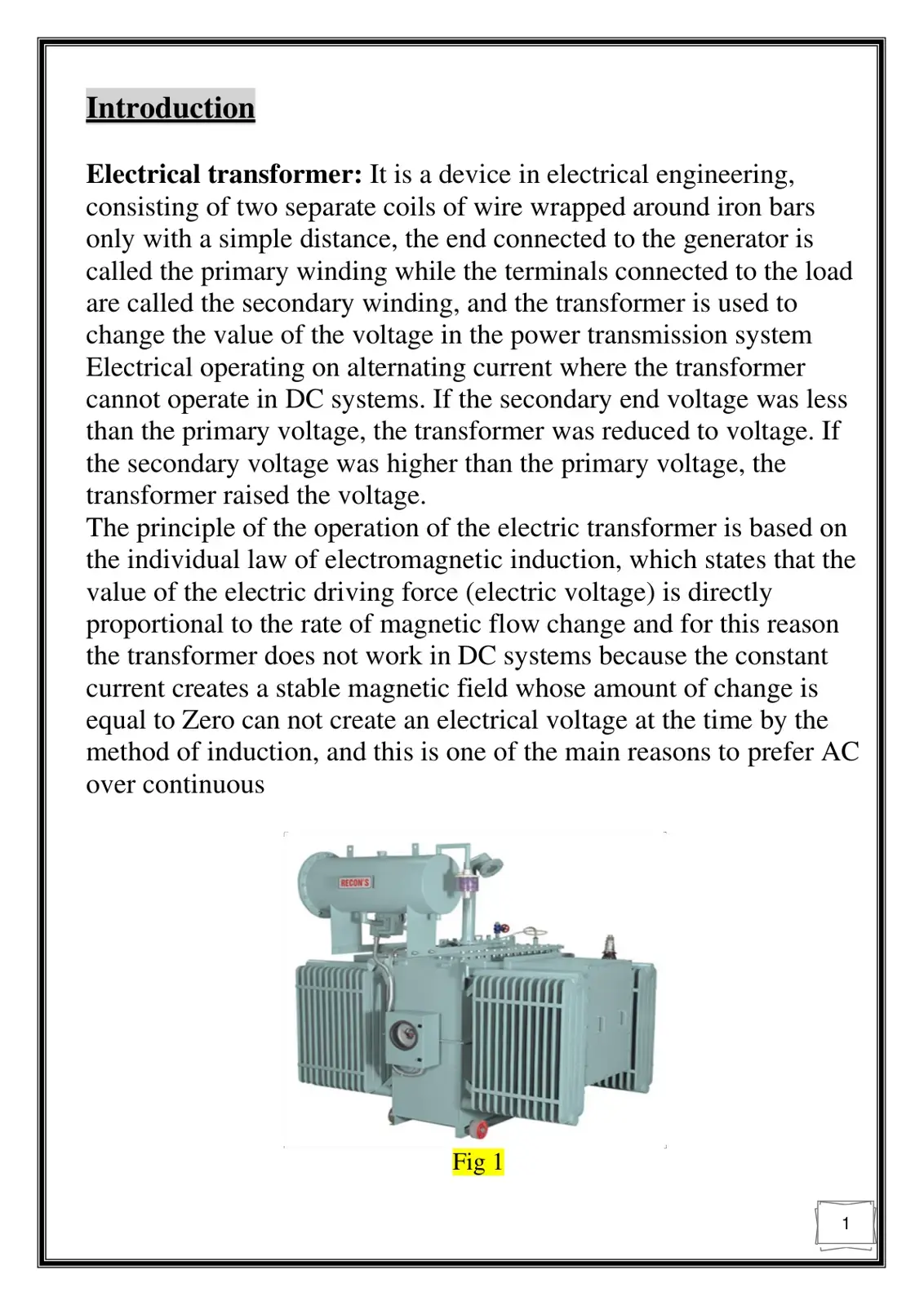 غلاف كتاب Electrical Transformer